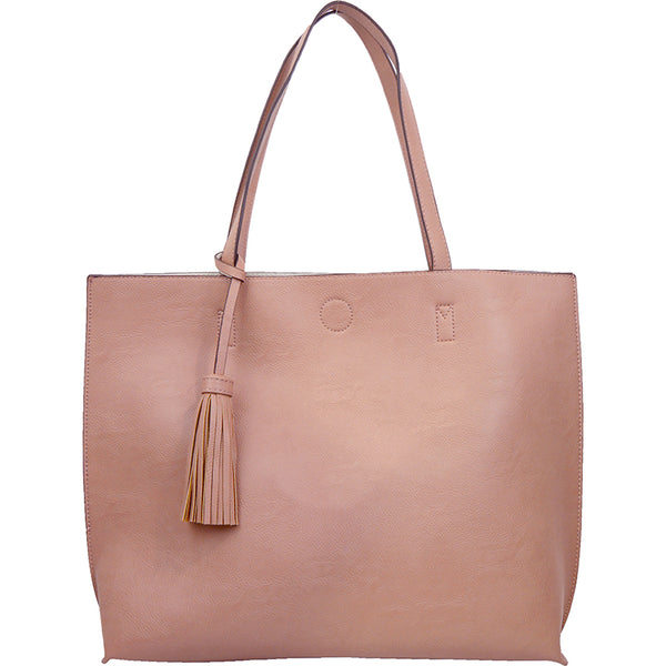 Large Reversible Tote With Detachable Pouch