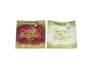 Sqaure Merry & Bright Christmas Gift Bags