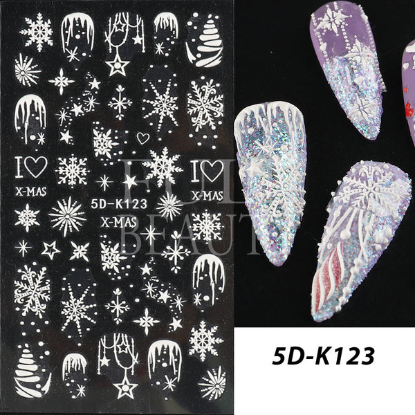 Winter Christmas Nail Art Stickers