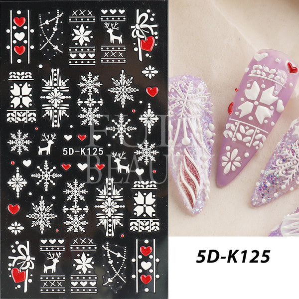 Winter Christmas Nail Art Stickers