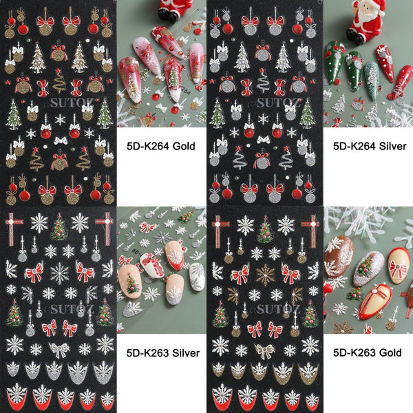 Winter Christmas Nail Art Stickers