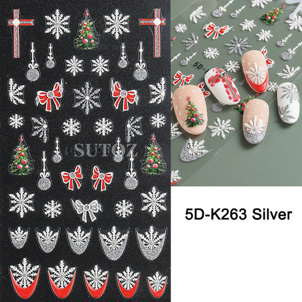 Winter Christmas Nail Art Stickers