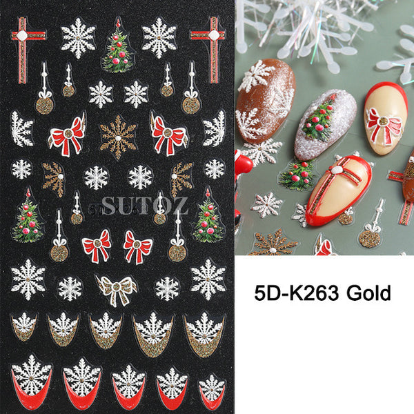 Winter Christmas Nail Art Stickers