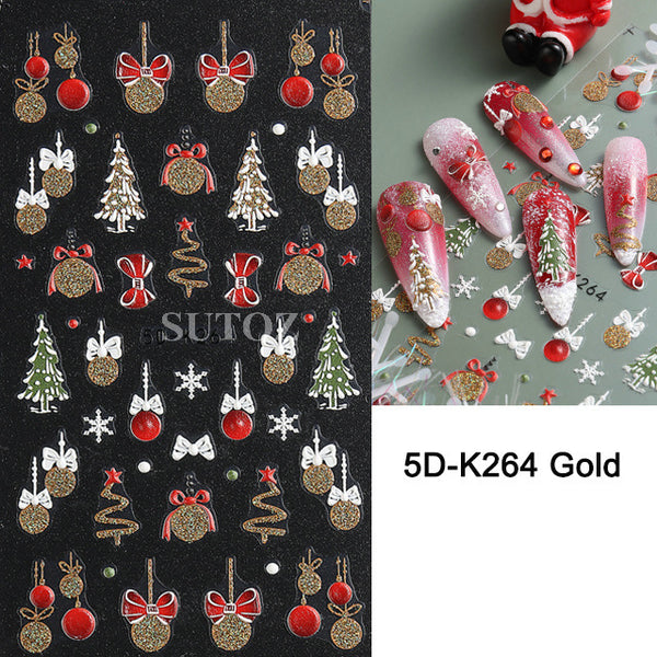 Winter Christmas Nail Art Stickers