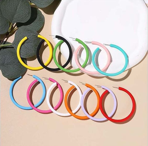 Bright C Shaped Hoop Earrings