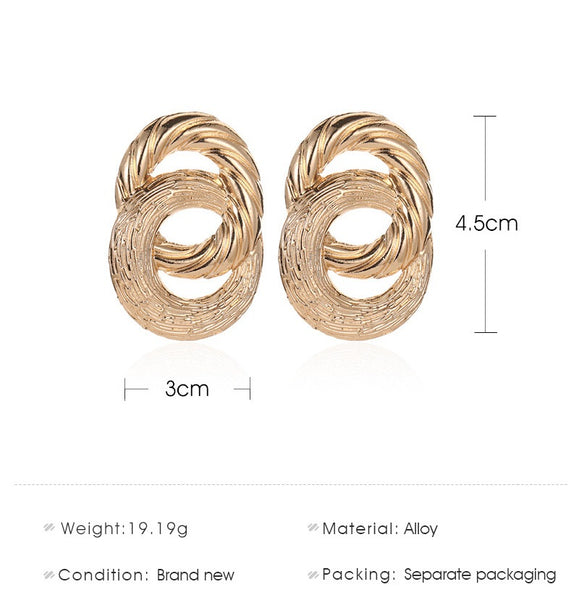 Metal Circle Twist Earrings