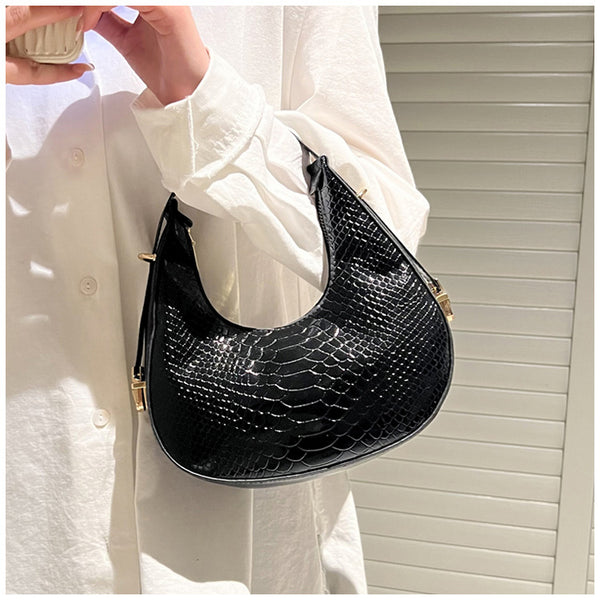 Metallic Crescent Underarm Bag