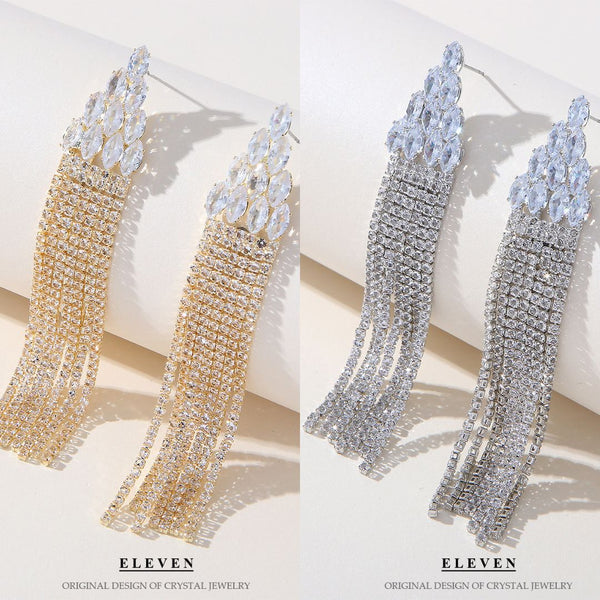 Inlaid Zircon Earrings Tassel