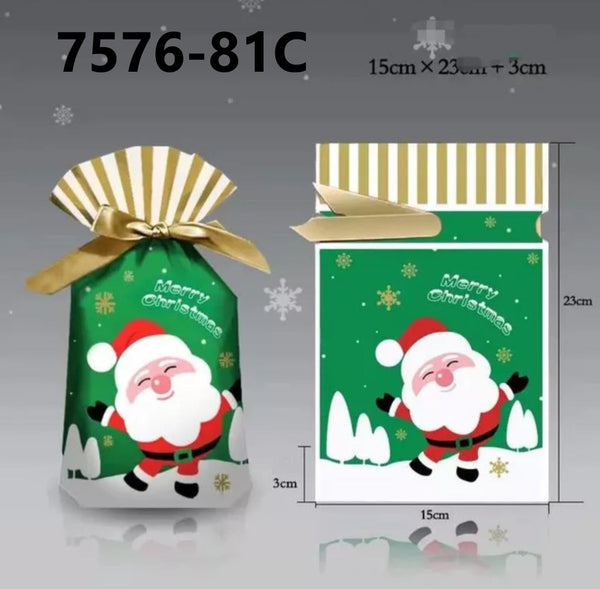 Christmas Ribbon Drawstring Candy Bag (12Pcs)