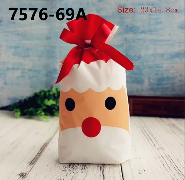 Christmas Ribbon Drawstring Candy Bag (12Pcs)