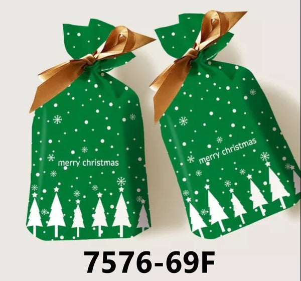 Christmas Ribbon Drawstring Candy Bag (12Pcs)