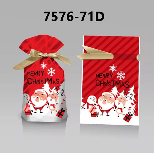 Christmas Ribbon Drawstring Candy Bag (12Pcs)