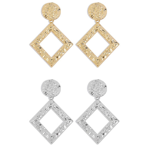 Square Geometric Texture Earrings