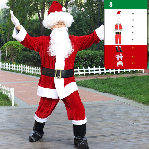 8 Piece Santa Clause Costume