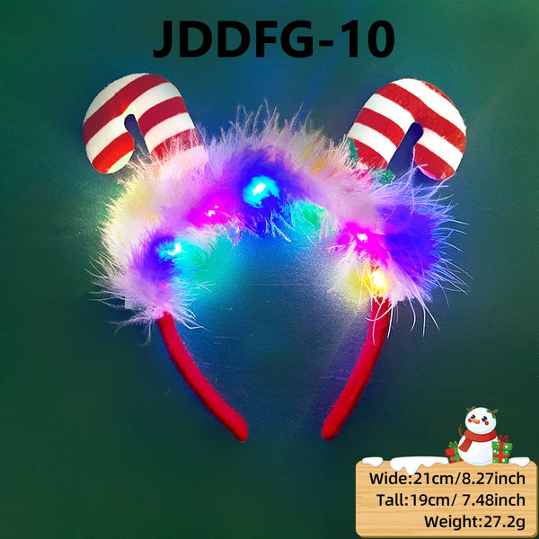 LED Christmas Headbands With Fur