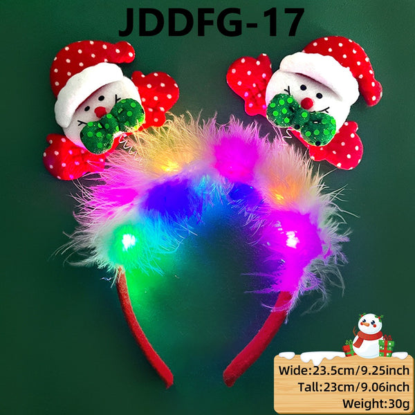 LED Christmas Headbands With Fur