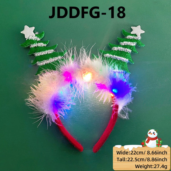 LED Christmas Headbands With Fur