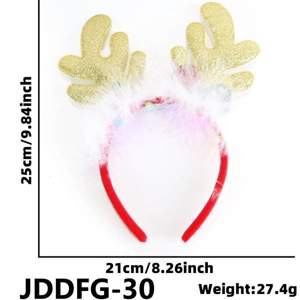 LED Christmas Headbands With Fur