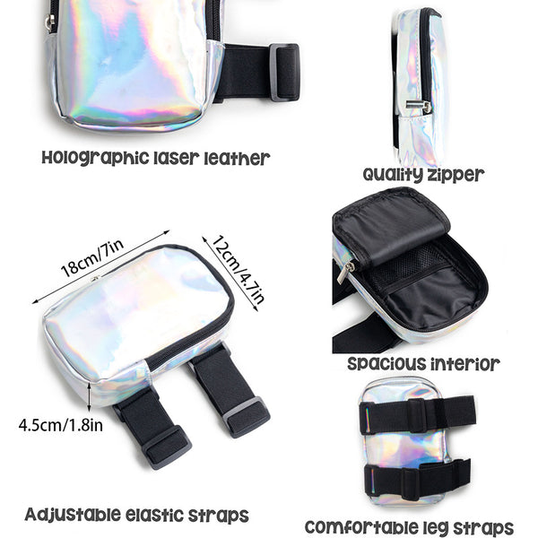 Holographic Thigh Pouch With Leg Straps