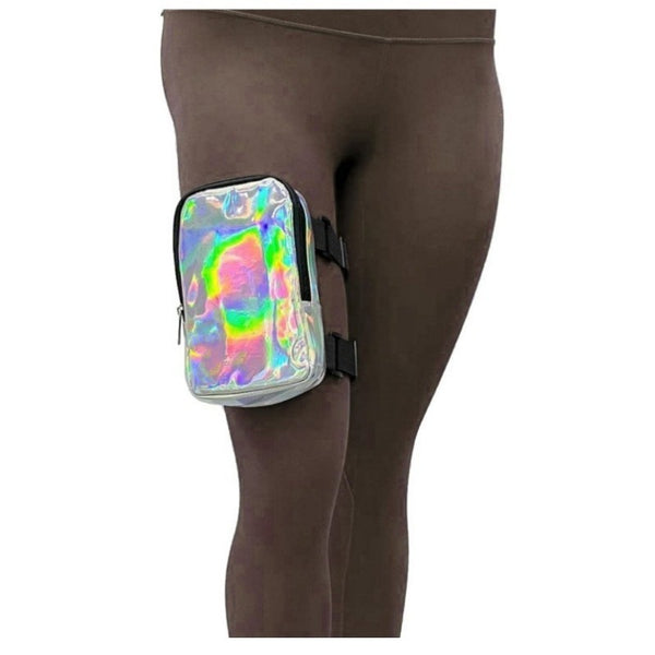 Holographic Thigh Pouch With Leg Straps