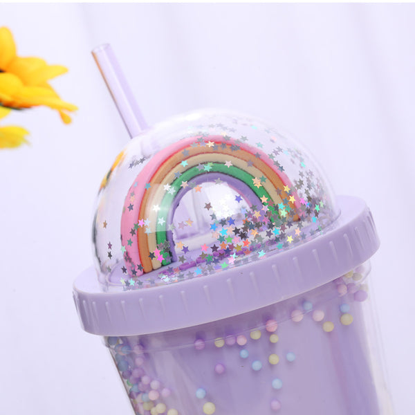 Rainbow Cover Plastic Water Cup