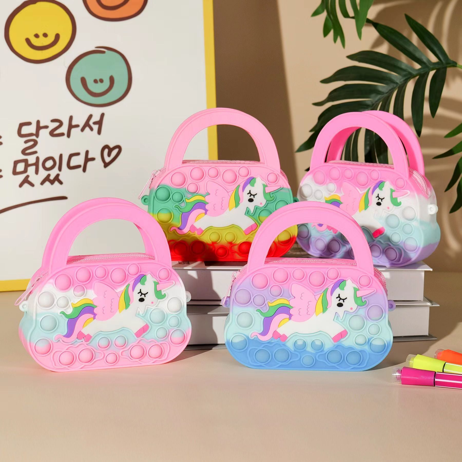 Unicorn Pop It Bags With Handle