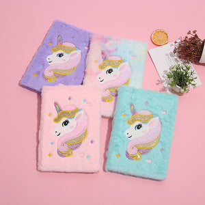 Girly Plush Unicorn Notebook 14.5*21cm