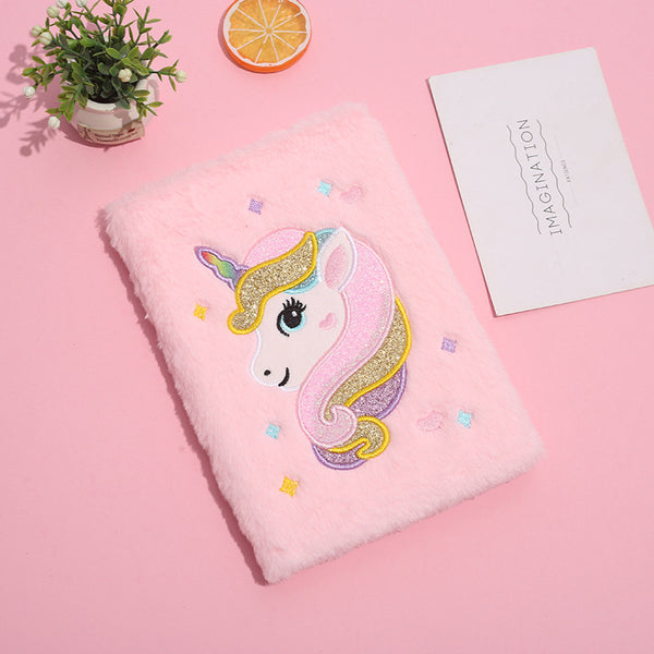 Girly Plush Unicorn Notebook 14.5*21cm