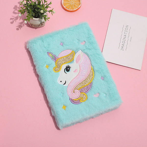 Girly Plush Unicorn Notebook 14.5*21cm