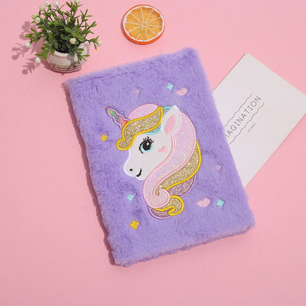 Girly Plush Unicorn Notebook 14.5*21cm