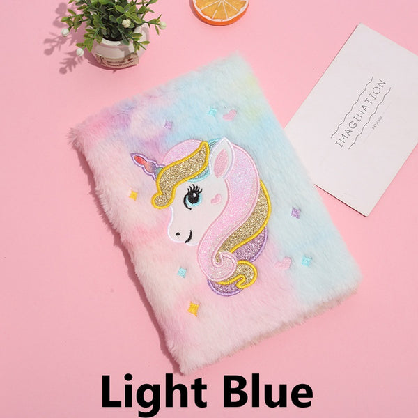 Girly Plush Unicorn Notebook 14.5*21cm