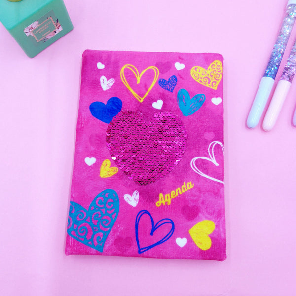 Plush Notebooks With Sequins