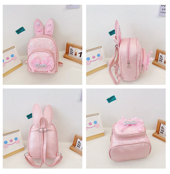 Children Sequins Backpack With Long Ears