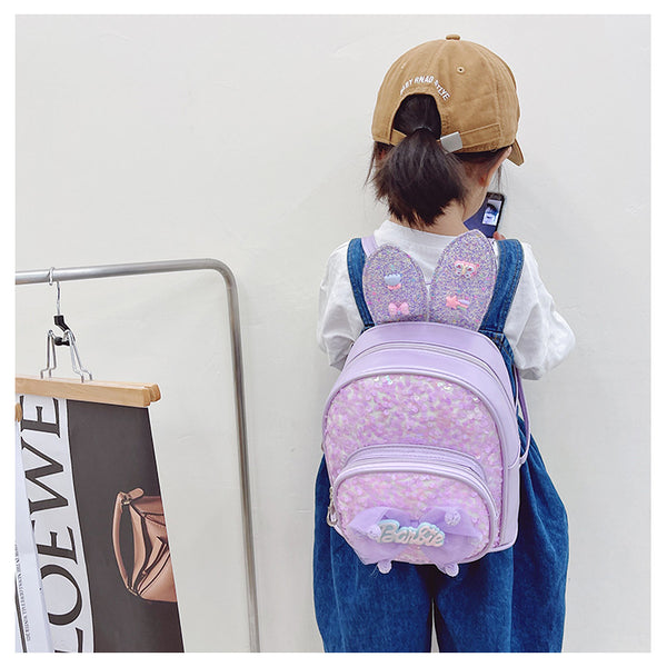 Children Sequins Backpack With Long Ears