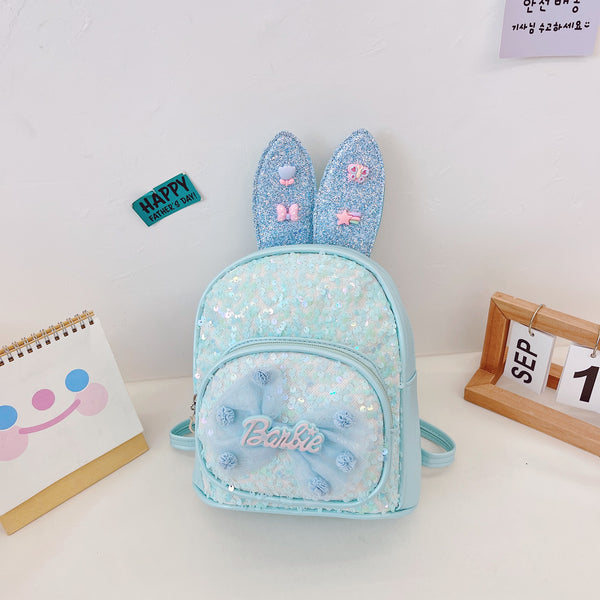 Children Sequins Backpack With Long Ears