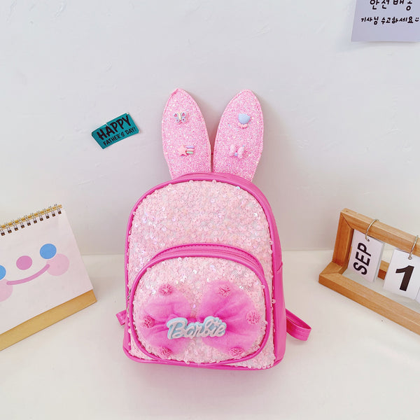 Children Sequins Backpack With Long Ears