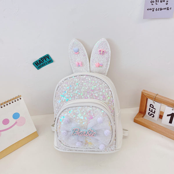 Children Sequins Backpack With Long Ears