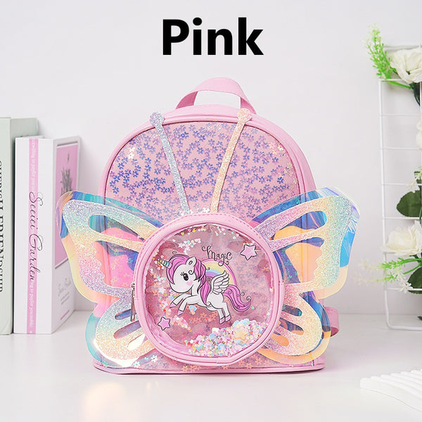 Unicorn Sequins Backpack With Butterfly Wings