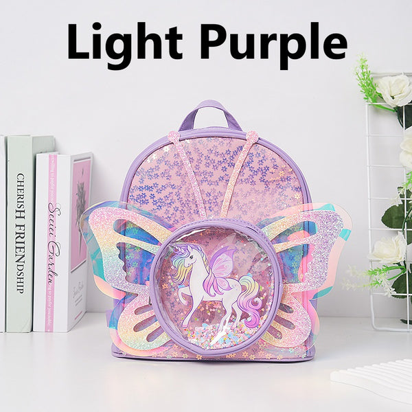 Unicorn Sequins Backpack With Butterfly Wings