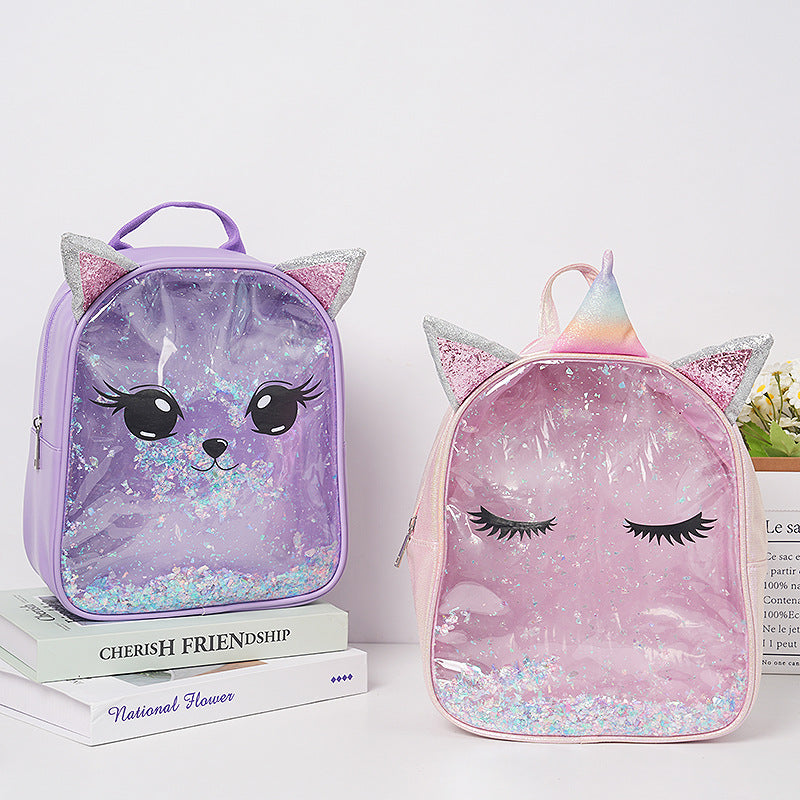 Children Transparent Sequins Cute Backpack