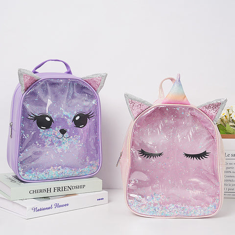 Children Transparent Sequins Cute Backpack