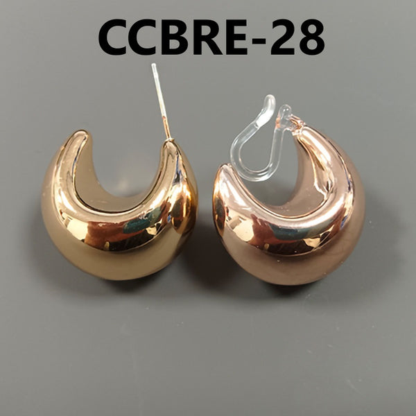 C Shaped 925 Silver Pin Earrings