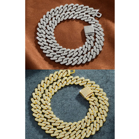 Cuban Chain Full Diamond Necklace 18inches