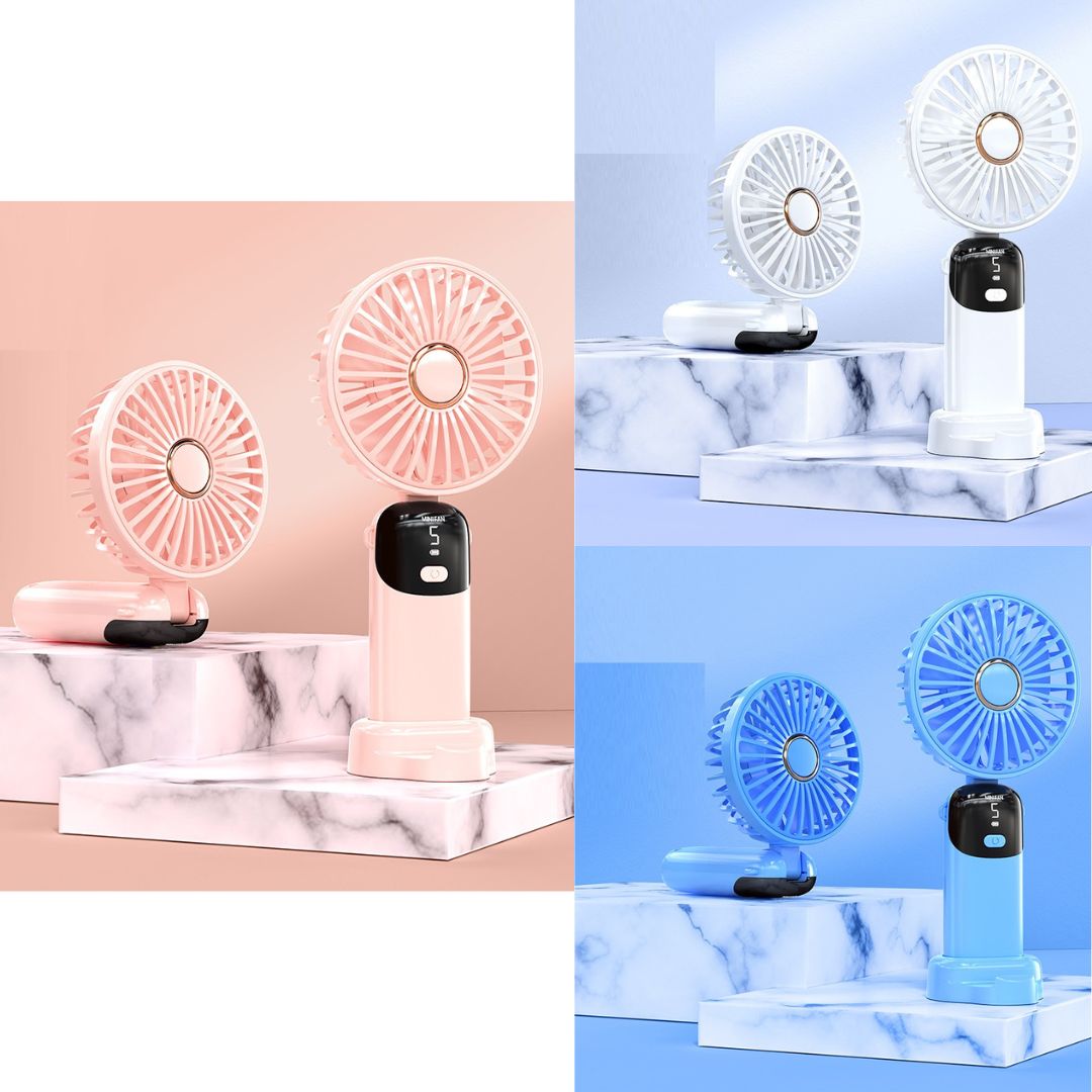 USB Folding Fan With Digital Display