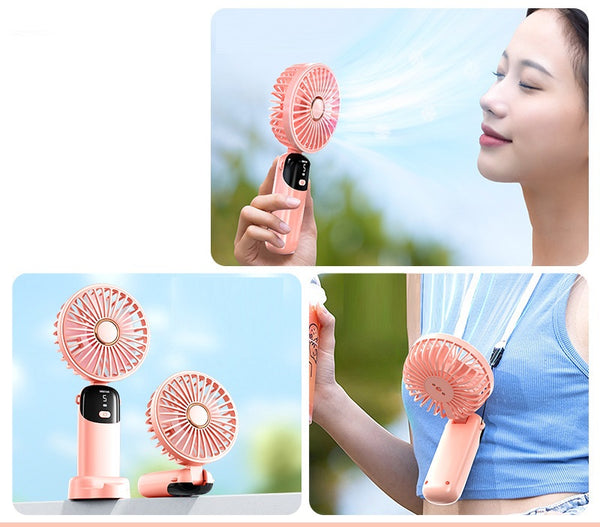 USB Folding Fan With Digital Display