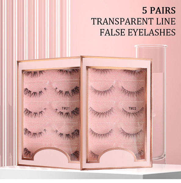 Clear Band Natural 5 Pairs Pack False Lashes