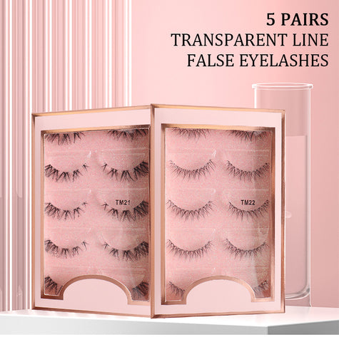 Clear Band Natural 5 Pairs Pack False Lashes