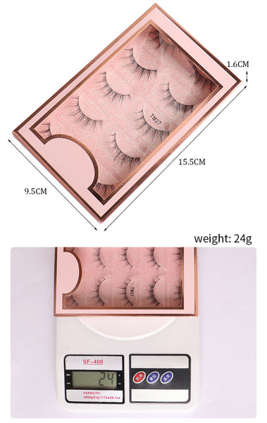 Clear Band Natural 5 Pairs Pack False Lashes