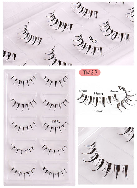 Clear Band Natural 5 Pairs Pack False Lashes