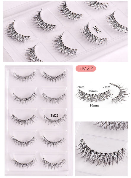 Clear Band Natural 5 Pairs Pack False Lashes